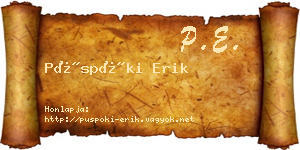 Püspöki Erik névjegykártya